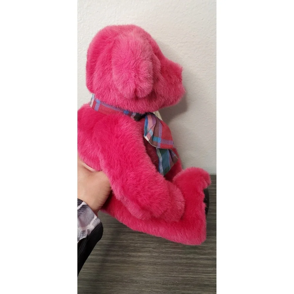 Vintage 1992 GUND VICTORIA'S SECRET Plush Pink TEDDY BEAR Stuffed Animal Plaid
